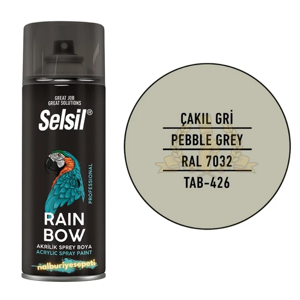 Selsil Rainbow Akrilik Sprey Boya ÇAKIL GRİ 400 ml. - RAL7032 ürün görseli 1