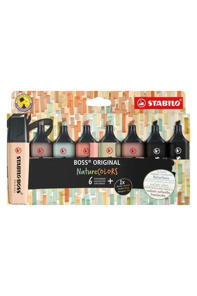 Stabilo Boss Nature Colors 6+2 Renk 70 8 2 1 Yeni Doğa Renkleri ürün görseli 1