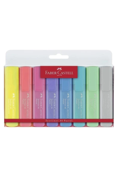 Faber Castell TEXTLINER 46 FOSFORLU KALEM PASTEL RENKLER 8'Lİ POŞET 1546 ürün görseli 1