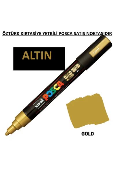 POSCA Altın Marker Kalem Pc-5m (1.8-2.5 mm) ürün görseli 1