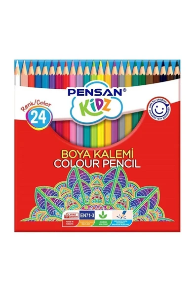 Pensan Kidz Kuru Boya 24 Renk Tam Boy ürün görseli 1