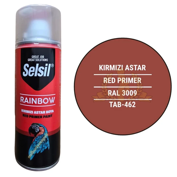 Selsil Rainbow Akrilik Sprey ASTAR KIRMIZI 400 ml. - RAL3009 ürün görseli 1