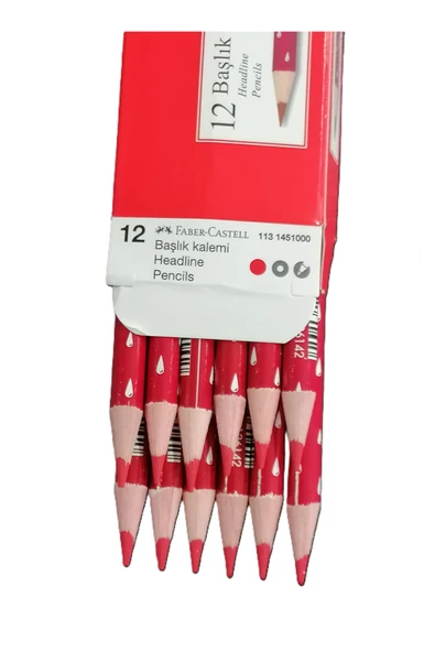 Faber Castell Damla Desenli Başlık Kalemi Kırmızı 12 Adet ürün görseli 1