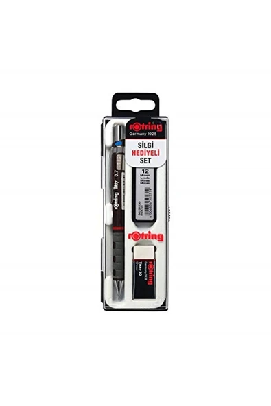 Rotring Kurşun Kalem, Uç Ve Silgi Seti, Bordo, 3'lü Set ürün görseli 1