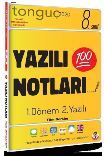 Tonguç Akademi Tonguç 8. Sınıf 1. Dönem 1. Yazılı Ve 2. Yazılı Notları ürün görseli 1