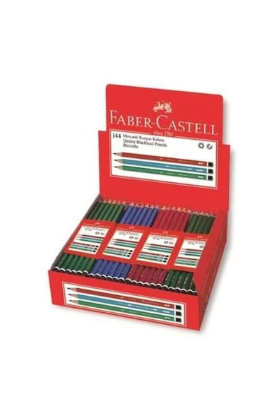 Faber Castell Kurşun Kalem Köşeli Mercanlı 144 Adet ( 1 Paket ) ürün görseli 1