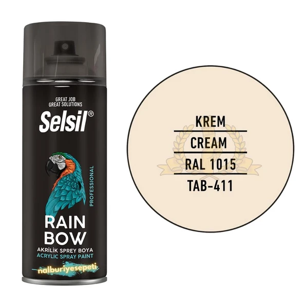 Selsil Rainbow Akrilik Sprey Boya KREM 400 ml. - RAL1015 ürün görseli 1