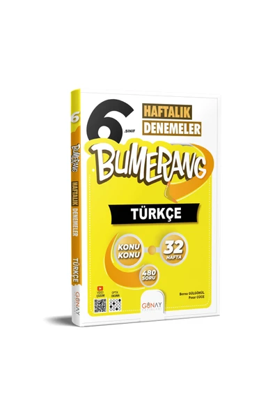 Günay Yayınları Yeni Müf. 6. Sınıf Türkçe Bumerang Haftalık Denemeler Güncel ürün görseli 1