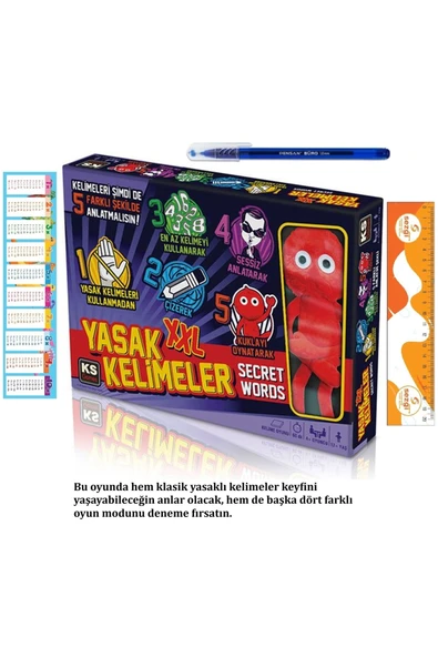 Ks Games Yasak Kelimeler XXL 25111 ve Tükenmez Kalem+Sezgistore Ayraç Cetvel ürün görseli 1