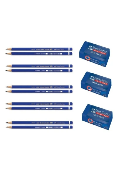 Faber Castell ( 10 Adet Kurşun Kalem 3 Adet Silgi ) ürün görseli 1