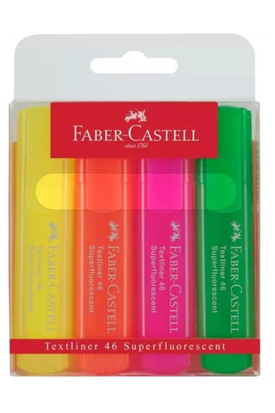 Faber Castell Fosforlu Kalem  Şeffaf Gövde 154604 ürün görseli 1