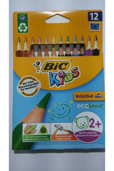 Bic Evolution Üçgen Jumbo Boya Kalemi 12'li Kutu ürün görseli 1