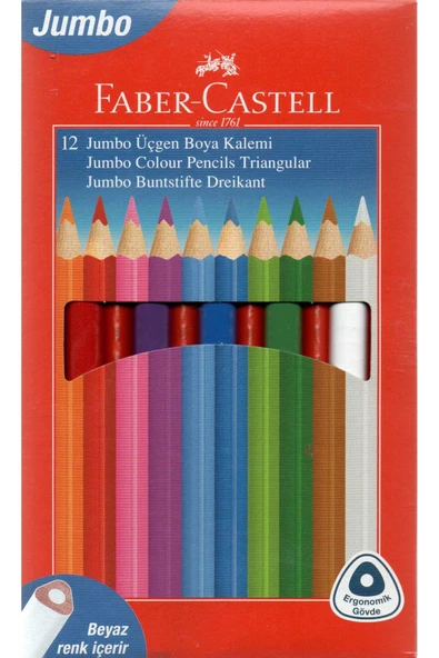 Faber Castell Faber-Castell 12'li Jumbo Üçgen Boya Kalemi ürün görseli 1
