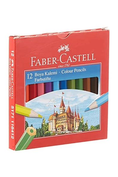 Faber Castell Faber-castell 5171116412000 Karton Kutu Boya Kalemi 12 Renk Yarım Boy ürün görseli 1