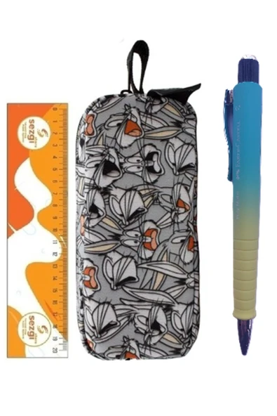 TMN 563993 Looney Tunes Çift Bölmeli Kalemlik+Faber Poly Matic 0.7mm Uçlu Kalem ürün görseli 1