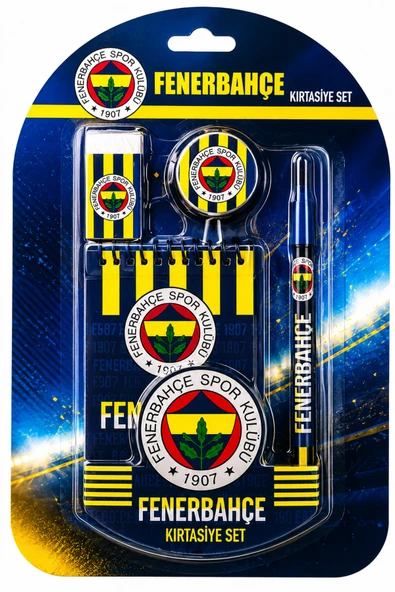 Fenerbahçe Lisanslı Kırtasiye Seti Taraftar Okul Seti Kalem Defter Silgi Hediyelik ürün görseli 1