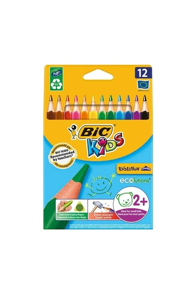 purple secret Bic Evolution Üçgen Jumbo Kuru Boya Kalemi 12`li ürün görseli 1
