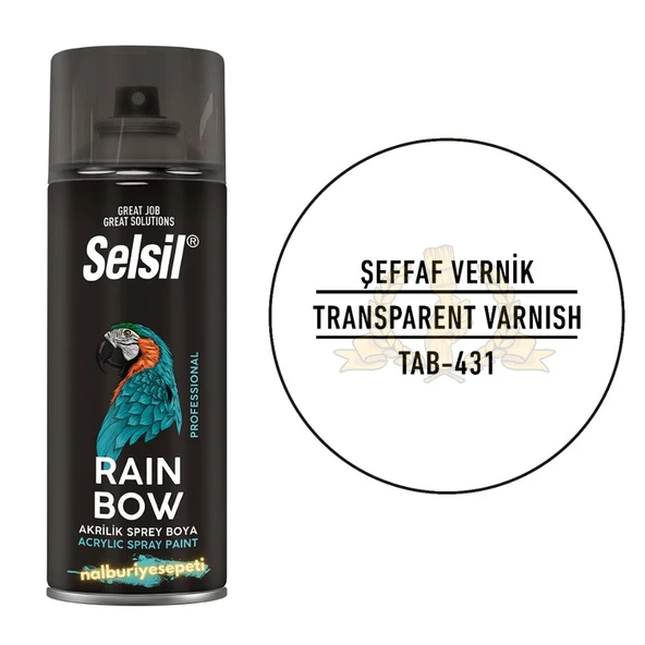 Selsil Rainbow Akrilik Sprey ŞEFFAF PARLAK VERNİK 400 ml. ürün görseli 1