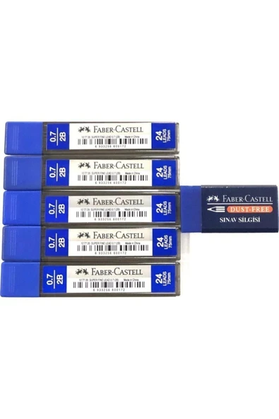 Faber Castell Faber-castell 0.7 Uç 5 Li Paket + Orta Boy Sınav Silgisi ürün görseli 1