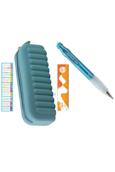 Serve Makı Yumuşak Silikon Kalem Çantası (Mavi) ve Deep Metalik Versatil Kalem 0.7mm+Sezgistore Ayraç ürün görseli 1