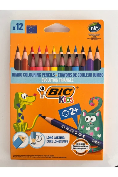 Bic evolution üçgen jumbo boya kalemi 12’li ürün görseli 1