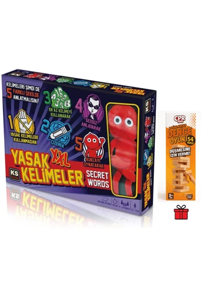 Ks Games Kelime Oyunu Yasak Kelimeler XXL 60 dk -4+ Oyucu-12+Yaş ve CPRToys Doğal Ahşap Denge Oyunu 54 Parça ürün görseli 1