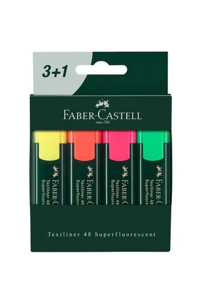 Faber Castell Fosforlu Kalem 3+1 254831 ürün görseli 1