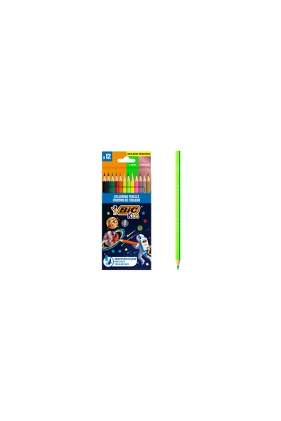 Bic Cosmo Kuru Boya Kalemi 12 Renk (6 Standart + 3 Metalik + 3 Neon) ürün görseli 1