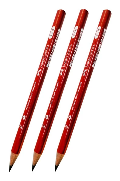 Faber Castell İlk Kalemim Jumbo Üçgen Başlangıç Kalemi Siyah 2.5 B 6 Adet Faber Jumbo Kurşun Kalem Oluklu Gövde Tr ürün görseli 1