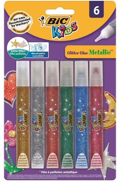 Bic Kids Glitter Glue Metalic 6’lı Simli Yapıştırıcı 893269 ürün görseli 1