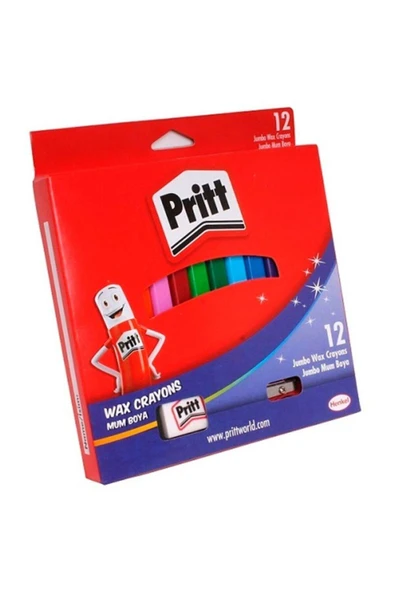 Pritt 12 Renk Jumbo Üçgen Silinebilir Pastel Mum Boya 1655739 ürün görseli 1