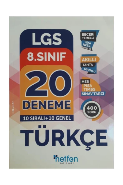 Element Yayınları Netfen 8.sınıf Lgs Türkçe 20 Li Deneme ürün görseli 1