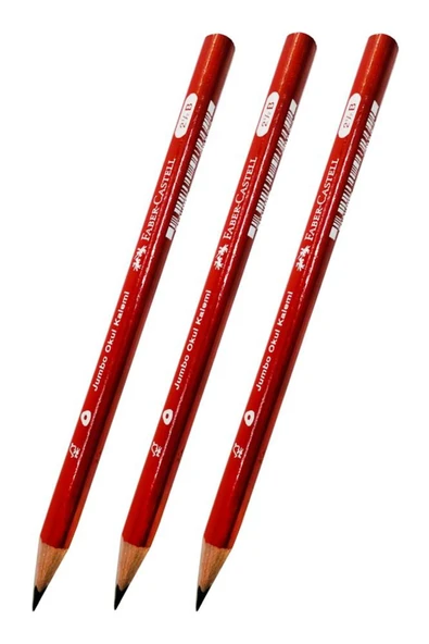 Faber Castell İlk Kalemim Jumbo Üçgen Başlangıç Kalemi Siyah 2.5 B 3 Adet Faber Jumbo Kurşun Kalem Oluklu Gövde Tr ürün görseli 1