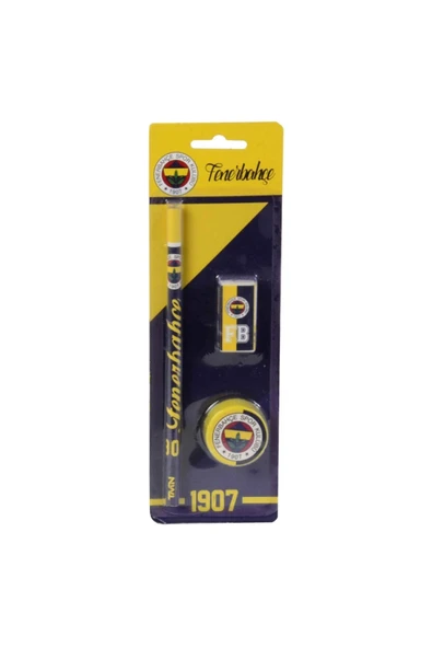 Fenerbahçe Tmn Kalem Kalemtraş Silgi 3'lü Kırtasiye Seti 474467 ürün görseli 1
