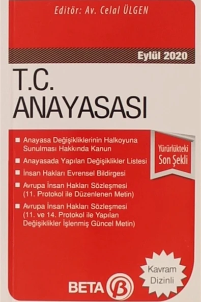 Beta Yayınları T.c. Anayasası (eylül 2020) ürün görseli 1