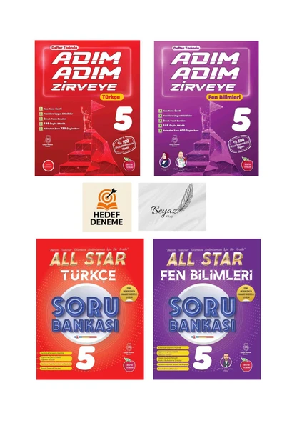 Newton Yayınları Newton 5.Sınıf Adım Adım- All Star Türkçe Fen Soru Bankası(4lü set) /Hedef Deneme ürün görseli 1