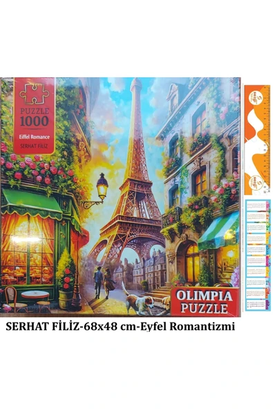 Olimpia Kutulu Puzzle 1000'lik 68x48 cm Eifell Romance+Sezgistore ürün görseli 1