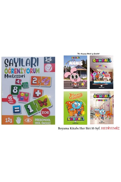 Ks Games Zoe 3-6 Yaş Okul Öncesi Sayıları Öğreniyorum (45 Parçalık) Kutulu Puzzle ve 4 Adet Boyama Kitabı ürün görseli 1