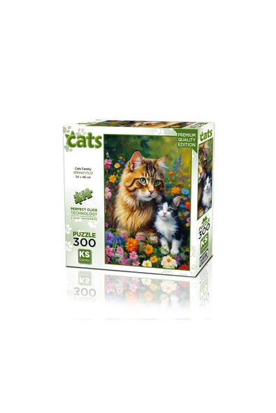 Ks Games Cats Family 300 Parça Puzzle ürün görseli 1