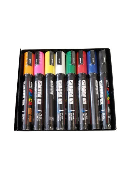 POSCA Unı Pc-5m 8'li Set Ana Renkler - Resim 2