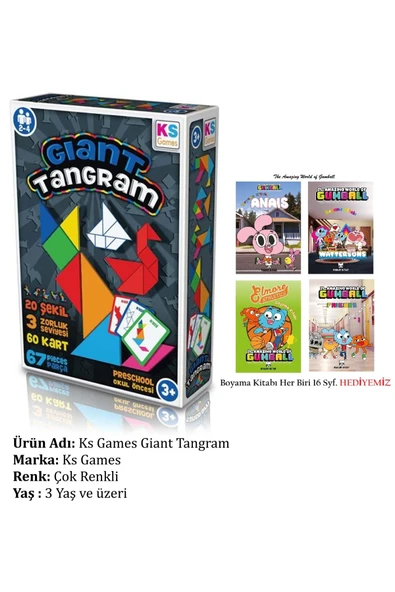 Ks Games Giant Tangram ve The Gumball Lisanslı 4 Adet Boyama Kitabı Her Biri 16 Syf ürün görseli 1