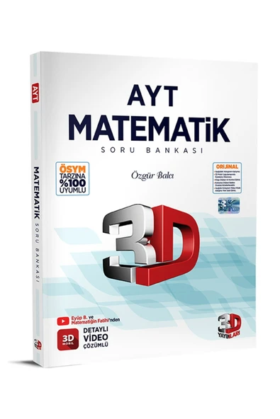 3D Yayınları 2026-2027 Müfredat AYT Matematik Soru Bankası %100 ÖSYM Tarzı Detaylı Video Çözümlü ürün görseli 1