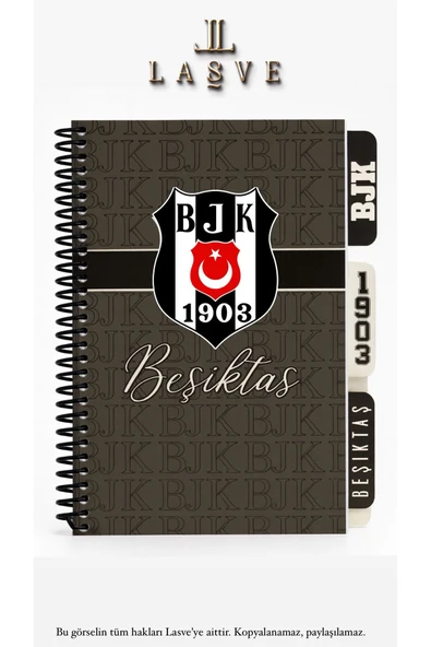 Beşiktaş LİSANSLI YENİ SEZON SPİRALLİ PLANLAYICI BLOKNOT AYRACLI KARTON KAPAK ürün görseli 1