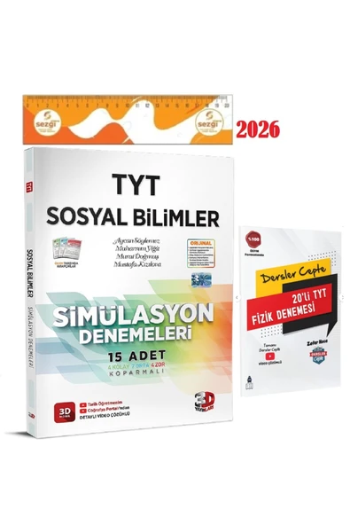 3D Yayınları 3D TYT 3D Simülasyon Sosyal Bilimler Denemeleri 2026 YENİ ve HEDİYE Dersler Cepte Fizik Denemesi ürün görseli 1
