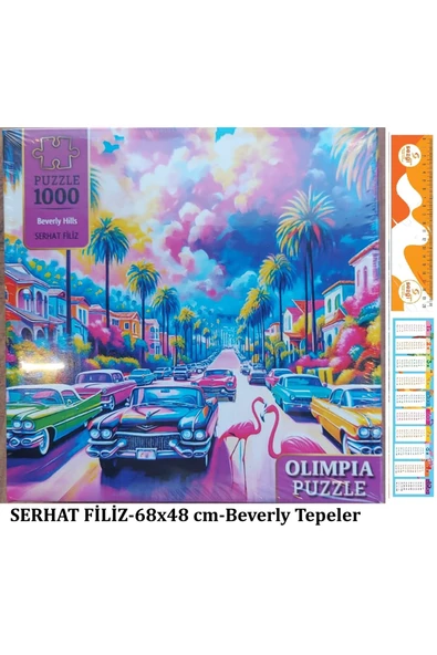 Olimpia Kutulu Puzzle 1000'lik 68x48 cm Beverly Hills+Sezgistore ürün görseli 1