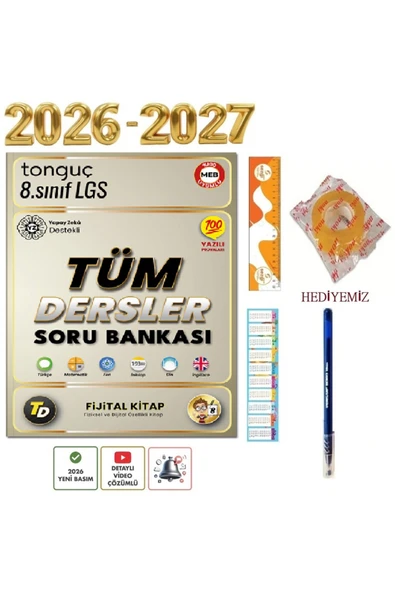 Tonguç Yayınları 8. Sınıf Tüm Dersler Fujital Soru Bankası 2025-2026+Noki Bandı ve Tükenmez Kalem Hediyemiz! ürün görseli 1