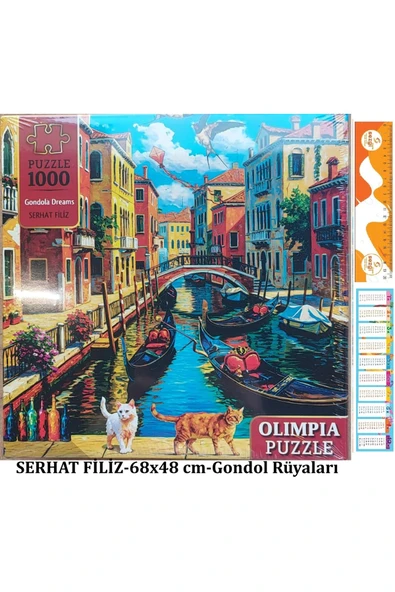 Olimpia Kutulu Puzzle 1000'lik 68x48 cm Gondola Dreams (Gondol Rüyaları)+Sezgistore ürün görseli 1