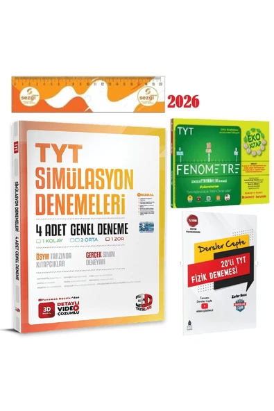 3D Yayınları 3D TYT 4'lü Simülasyon Genel Deneme 2026 YENİ ve HEDİYE Tyt Fenometre İle Dersler Cepte Deneme ürün görseli 1