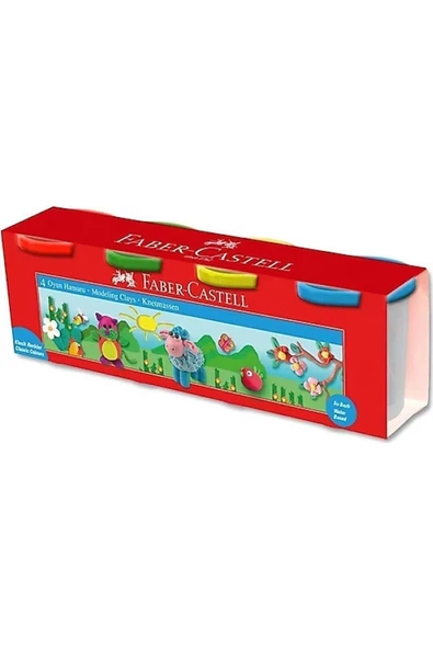 Faber Castell Faber Oyun Hamuru Klasik Renkler 4x100gr ürün görseli 1