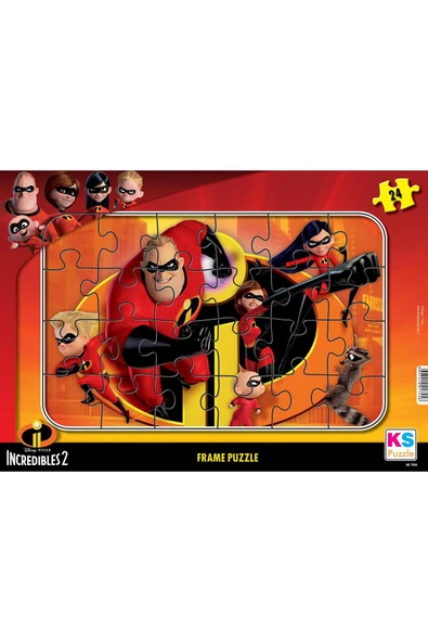 Ks Games Incredibles Family Inanilmaz Aile 2 Frame Puzzle 24'lü ürün görseli 1